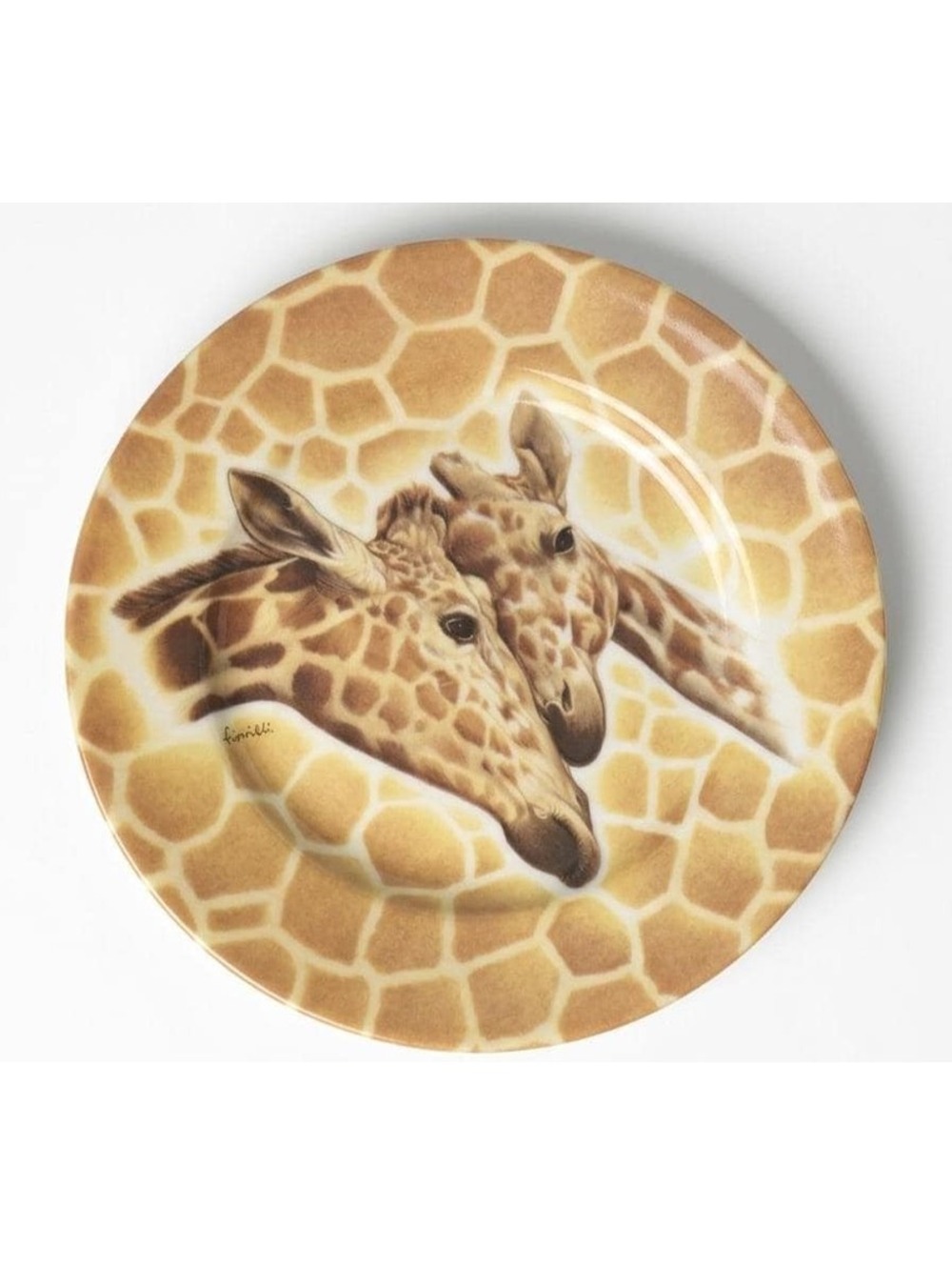 St. Martin Limoges Wild Life Safari GIRAFFE Decorative Plate, 7.5" Mother & Baby